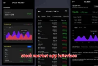 stock market app interface